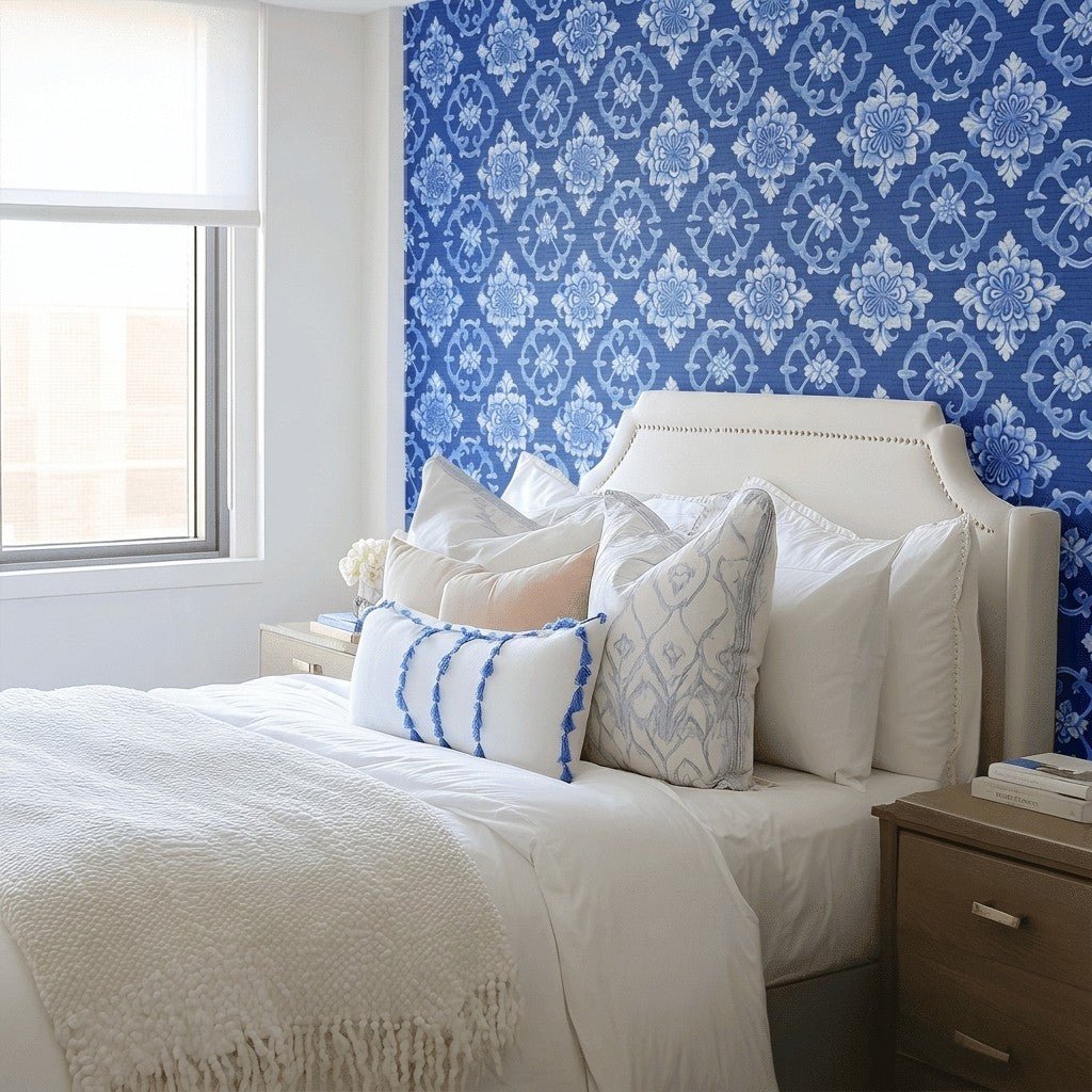 Midnight Manners Faux Grasscloth Wallpaper - Lemon Park