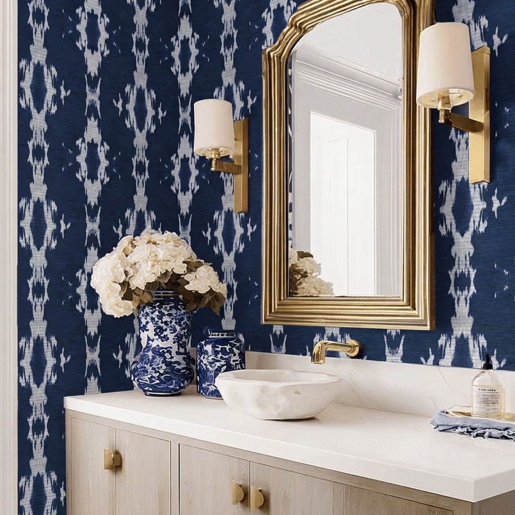 Midnight Mirage Faux Grasscloth Wallpaper - Lemon Park