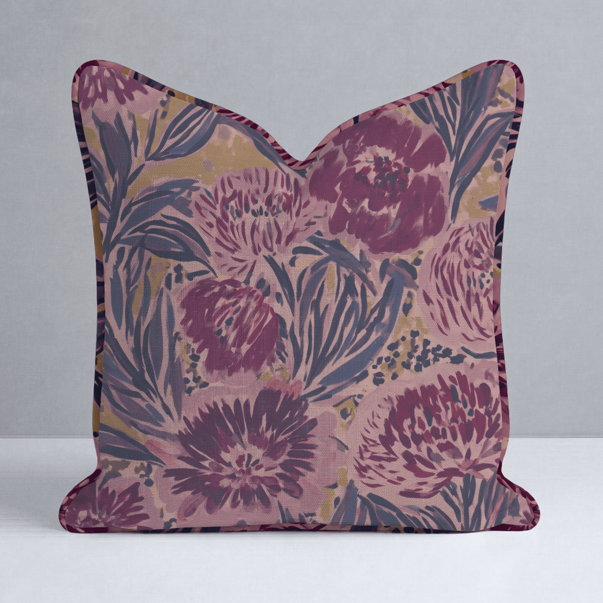 Midnight Peony Throw Pillow - Lemon Park