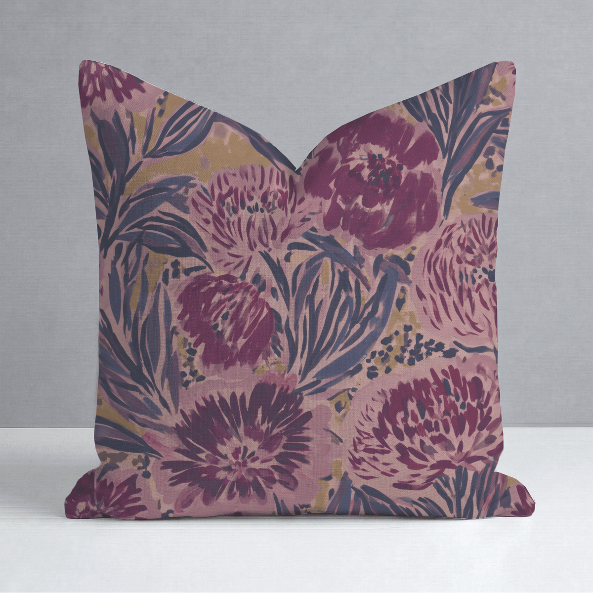 Midnight Peony Throw Pillow - Lemon Park