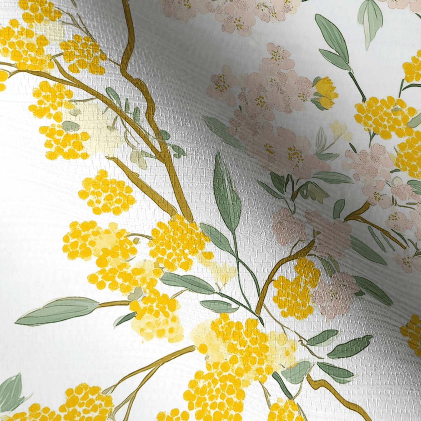 Mimosa Melody Faux Grasscloth Wallpaper - Lemon Park