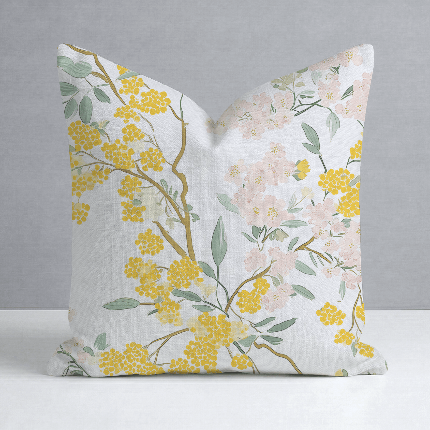 Mimosa Melody Throw Pillow - Lemon Park