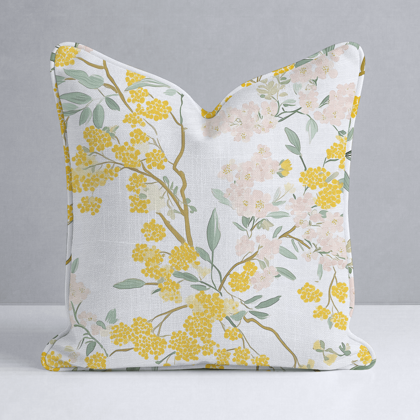 Mimosa Melody Throw Pillow - Lemon Park