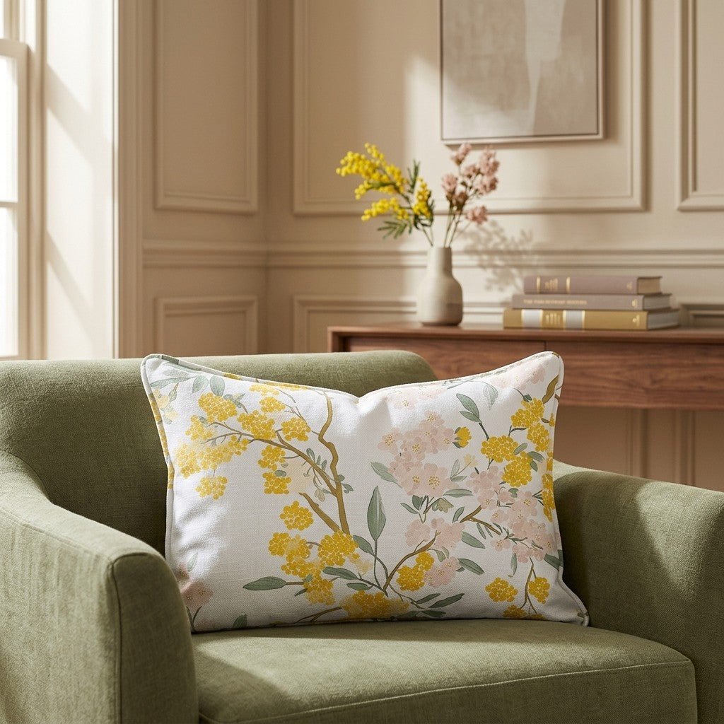 Mimosa Melody Throw Pillow - Lemon Park