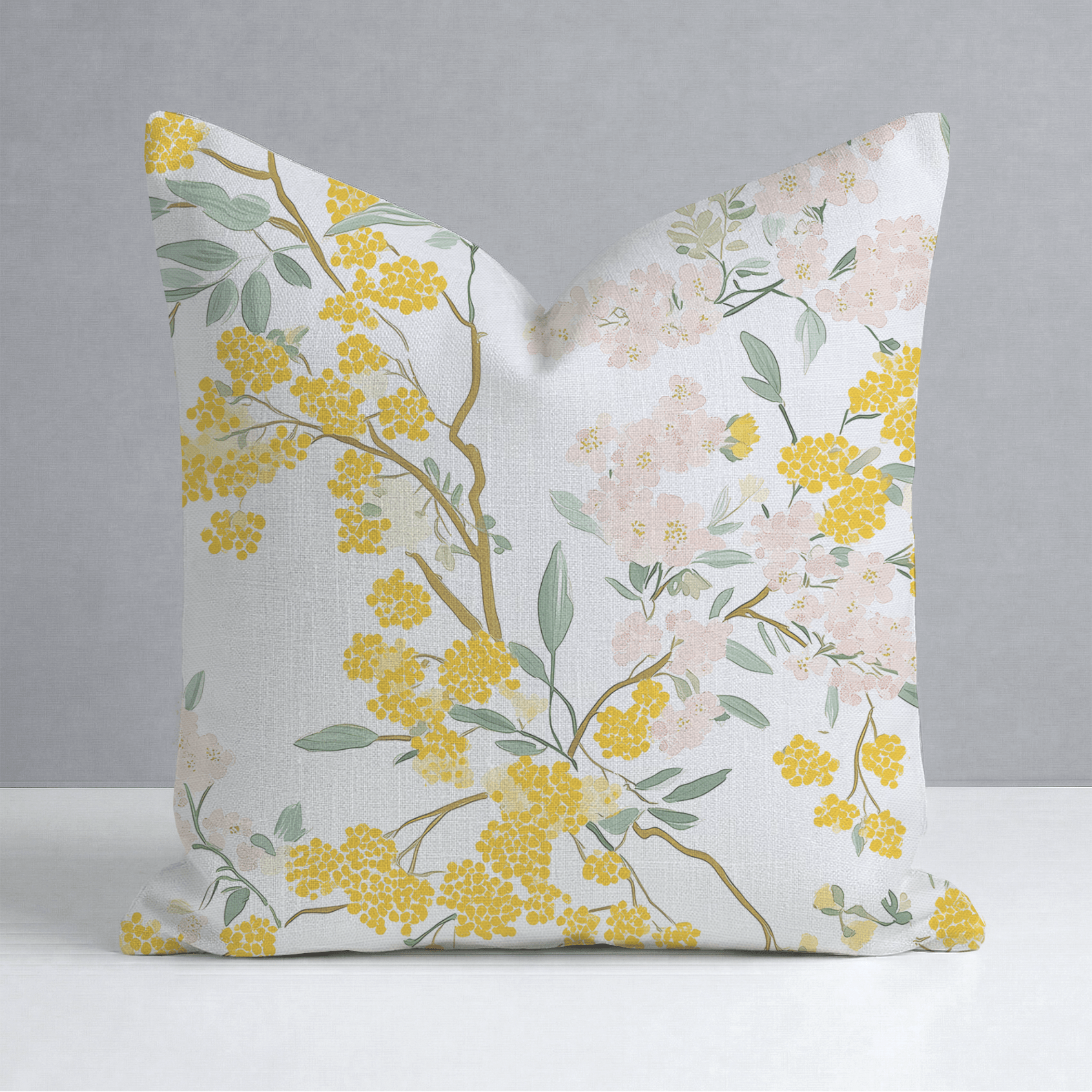 Mimosa Melody Throw Pillow - Lemon Park