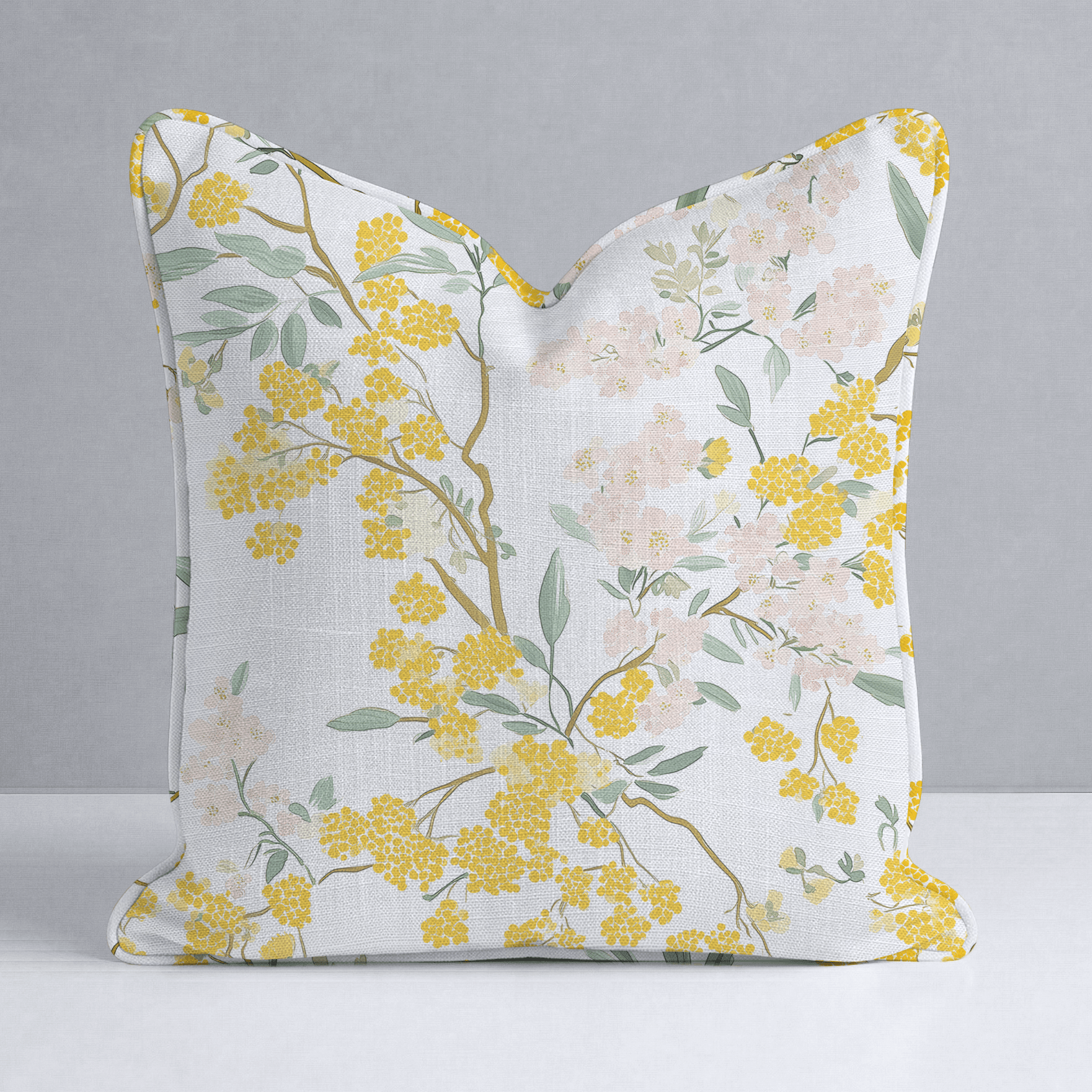 Mimosa Melody Throw Pillow - Lemon Park