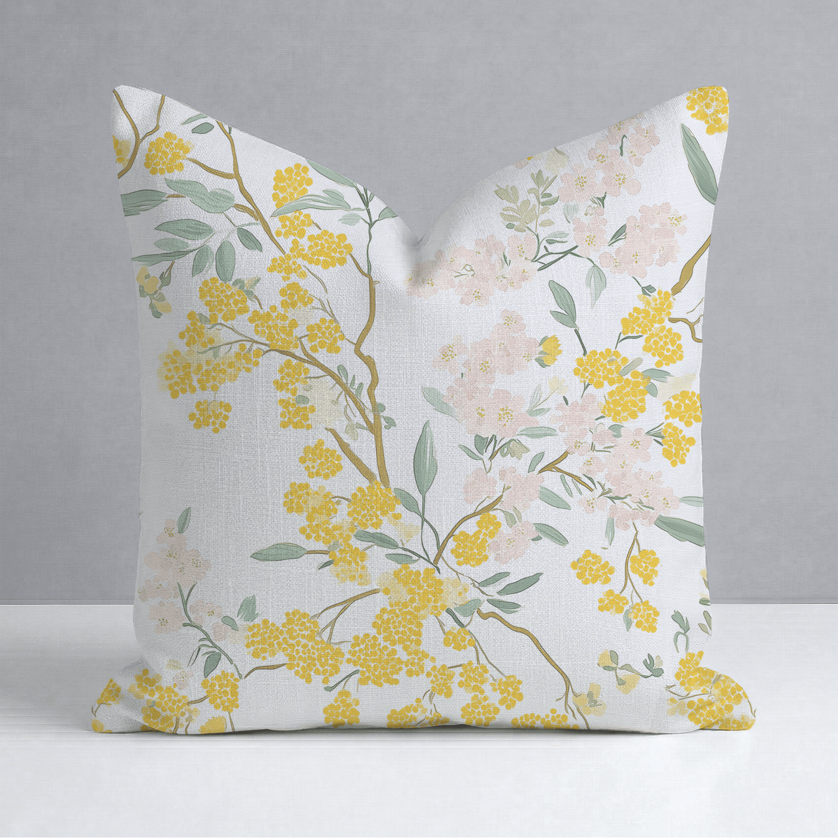 Mimosa Melody Throw Pillow - Lemon Park