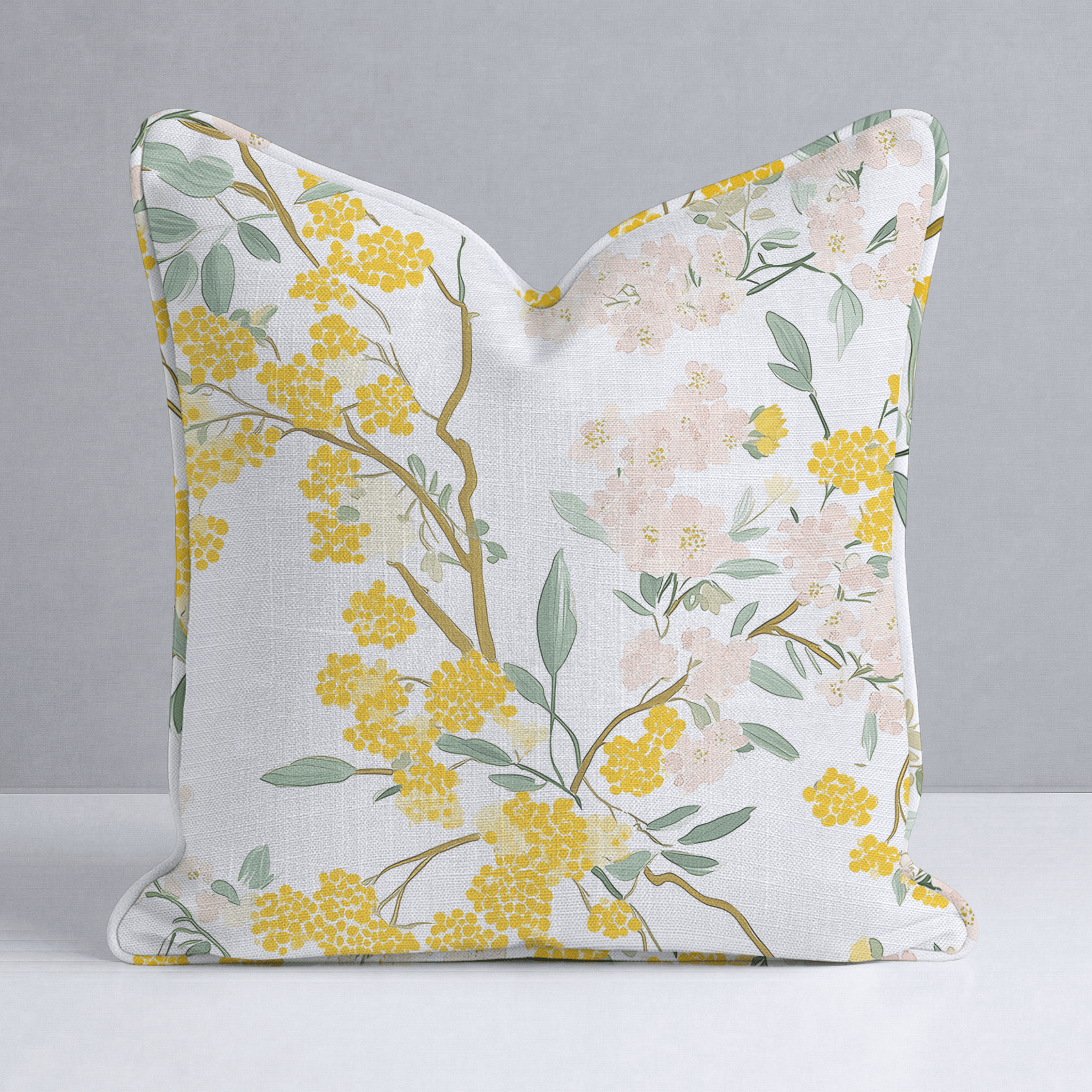 Mimosa Melody Throw Pillow - Lemon Park