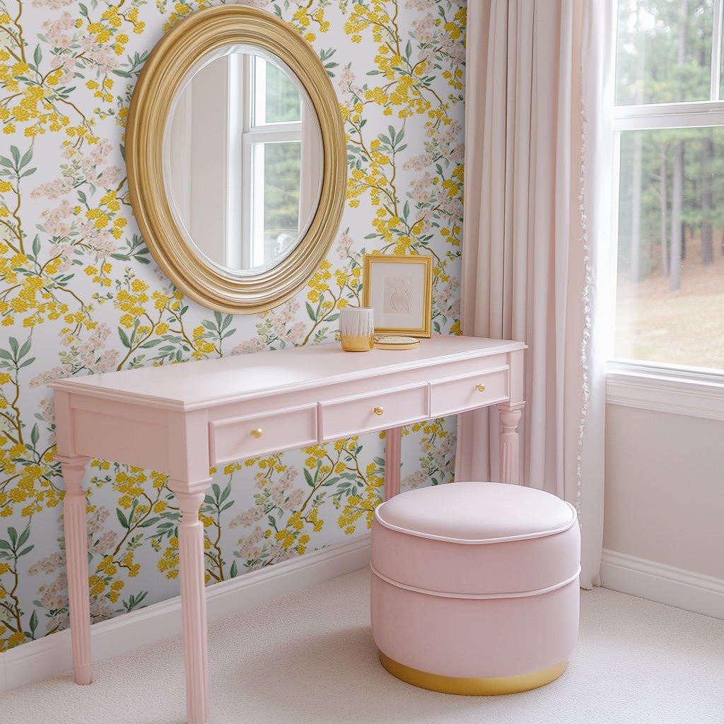 Mimosa Melody Wallpaper - Lemon Park