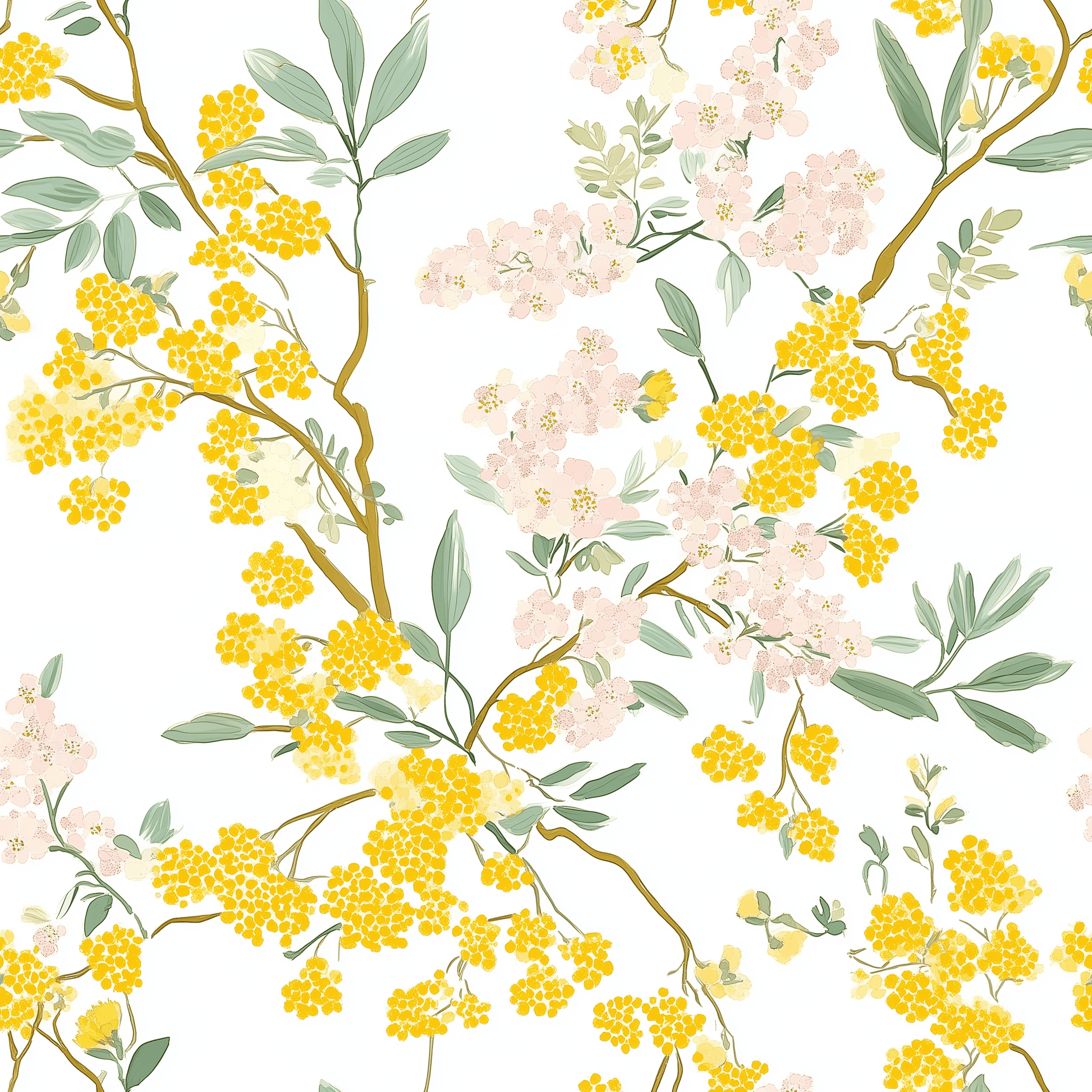 Mimosa Melody Wallpaper - Lemon Park
