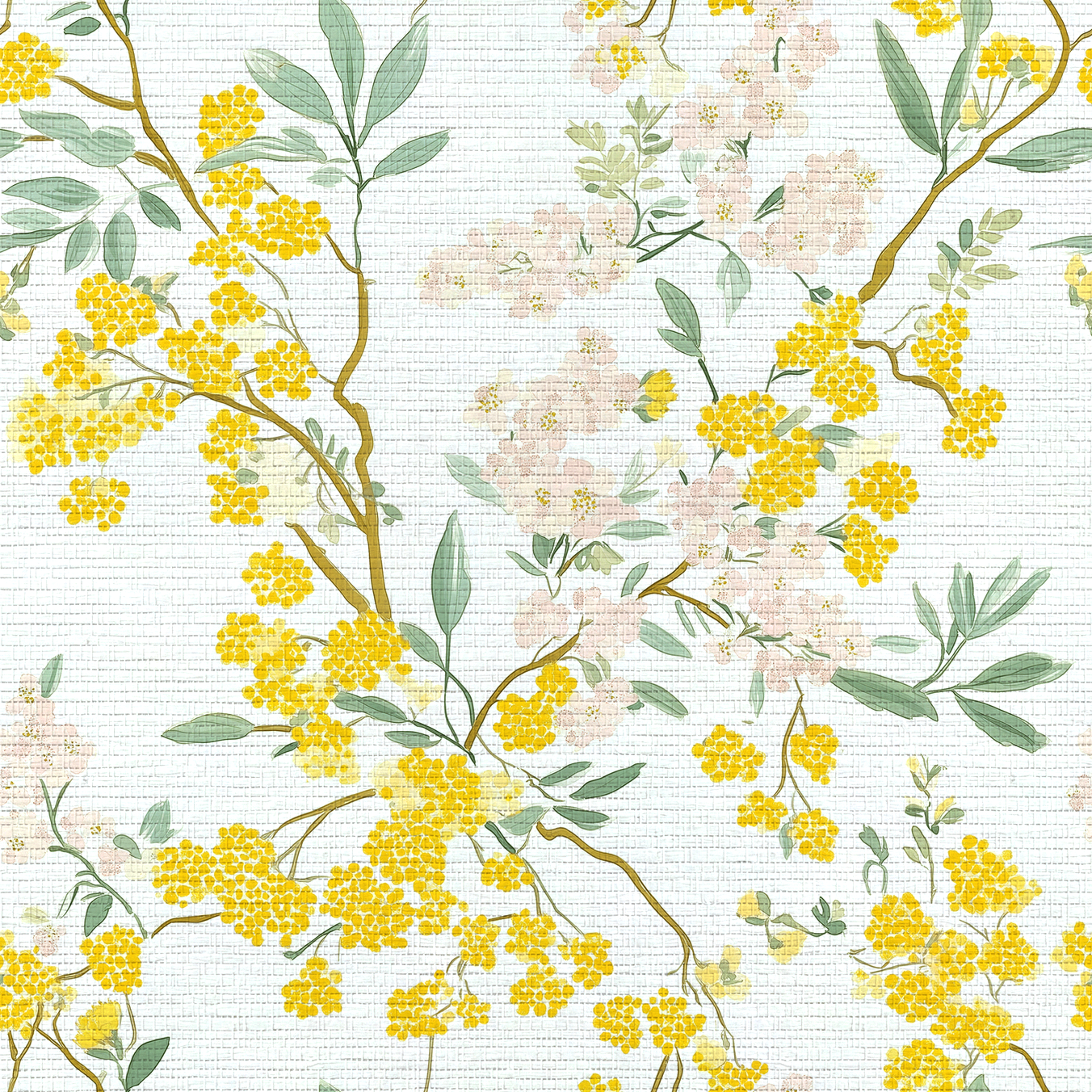 Mimosa Melody Faux Grasscloth Wallpaper