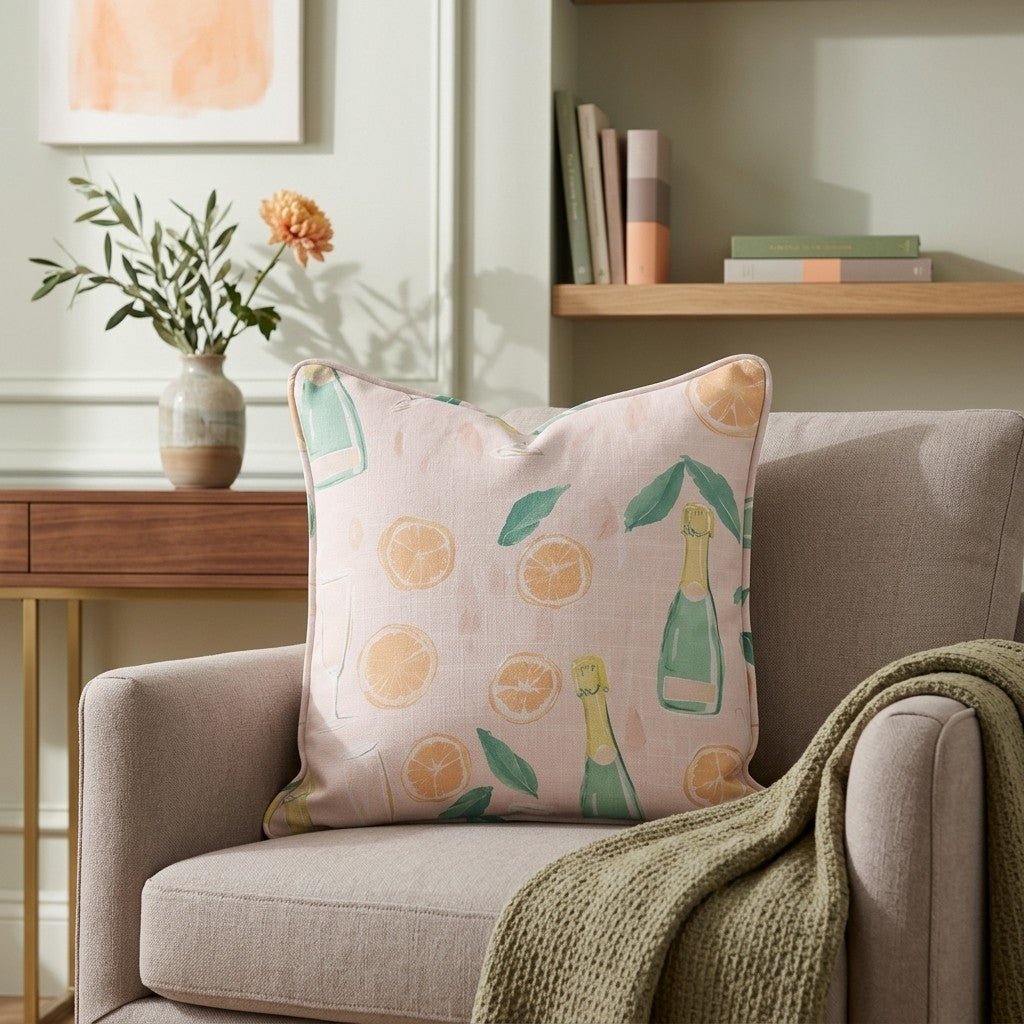 Mimosa Mornings Throw Pillow - Lemon Park