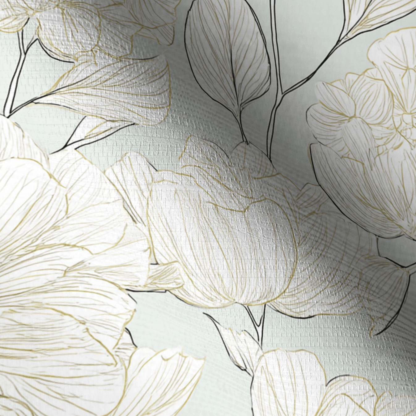 Mint Hydrangea Faux Grasscloth Wallpaper - Lemon Park