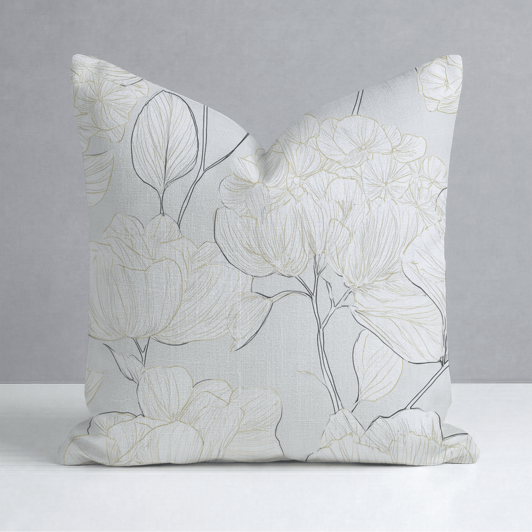 Mint Hydrangea Throw Pillow - Lemon Park