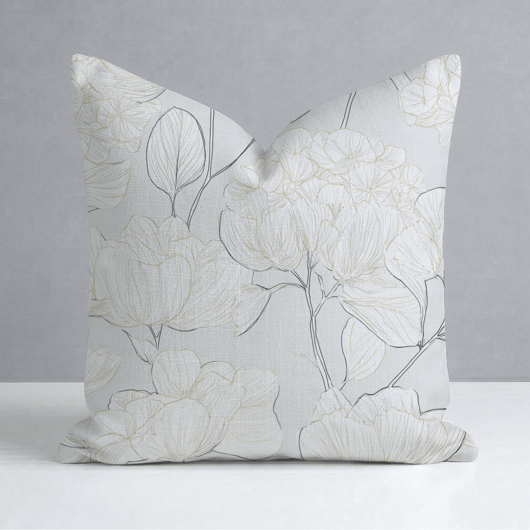 Mint Hydrangea Throw Pillow - Lemon Park