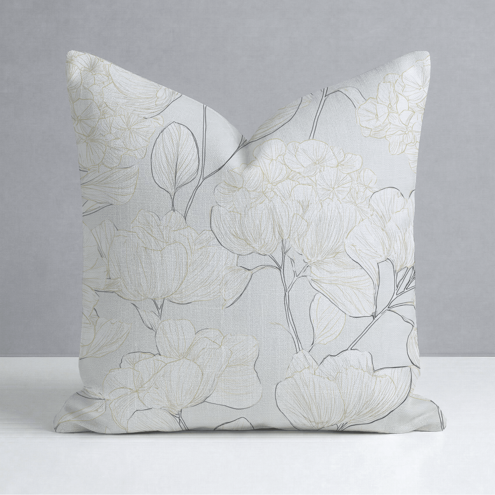 Mint Hydrangea Throw Pillow - Lemon Park