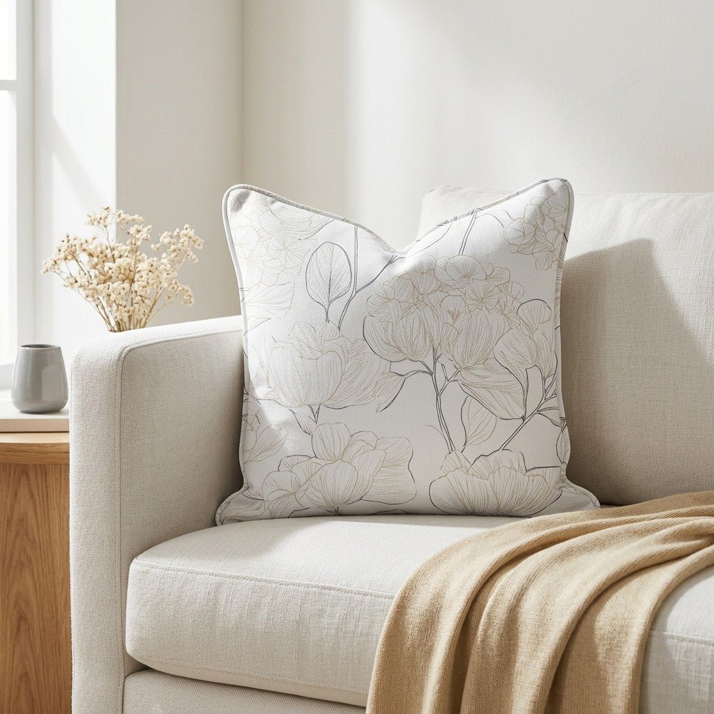 Mint Hydrangea Throw Pillow - Lemon Park