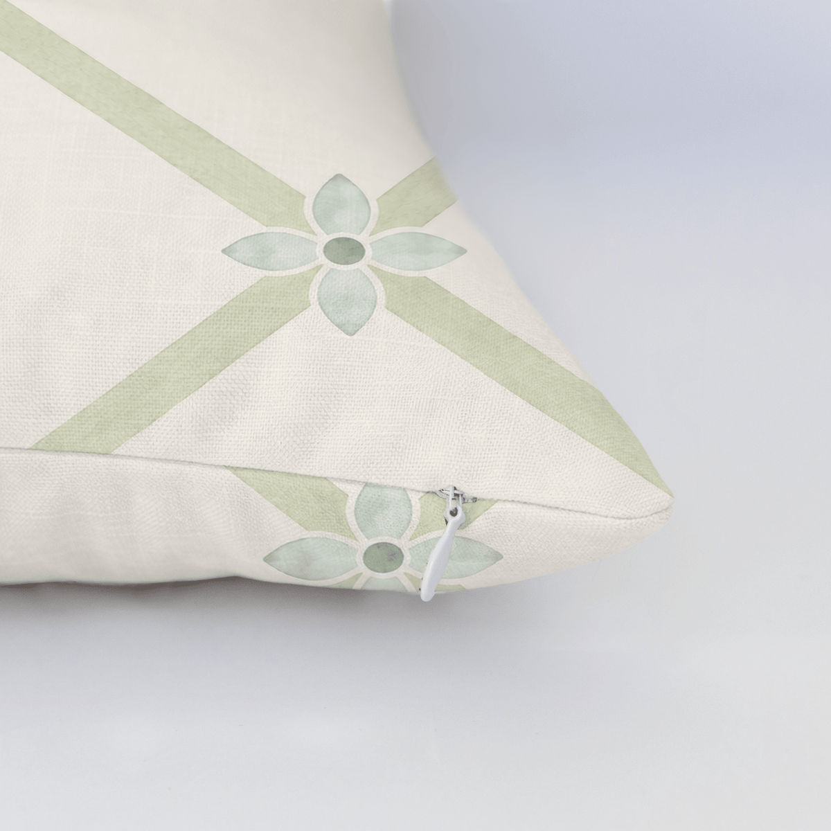 Mint To Be Floral Lattice Throw Pillow - Lemon Park