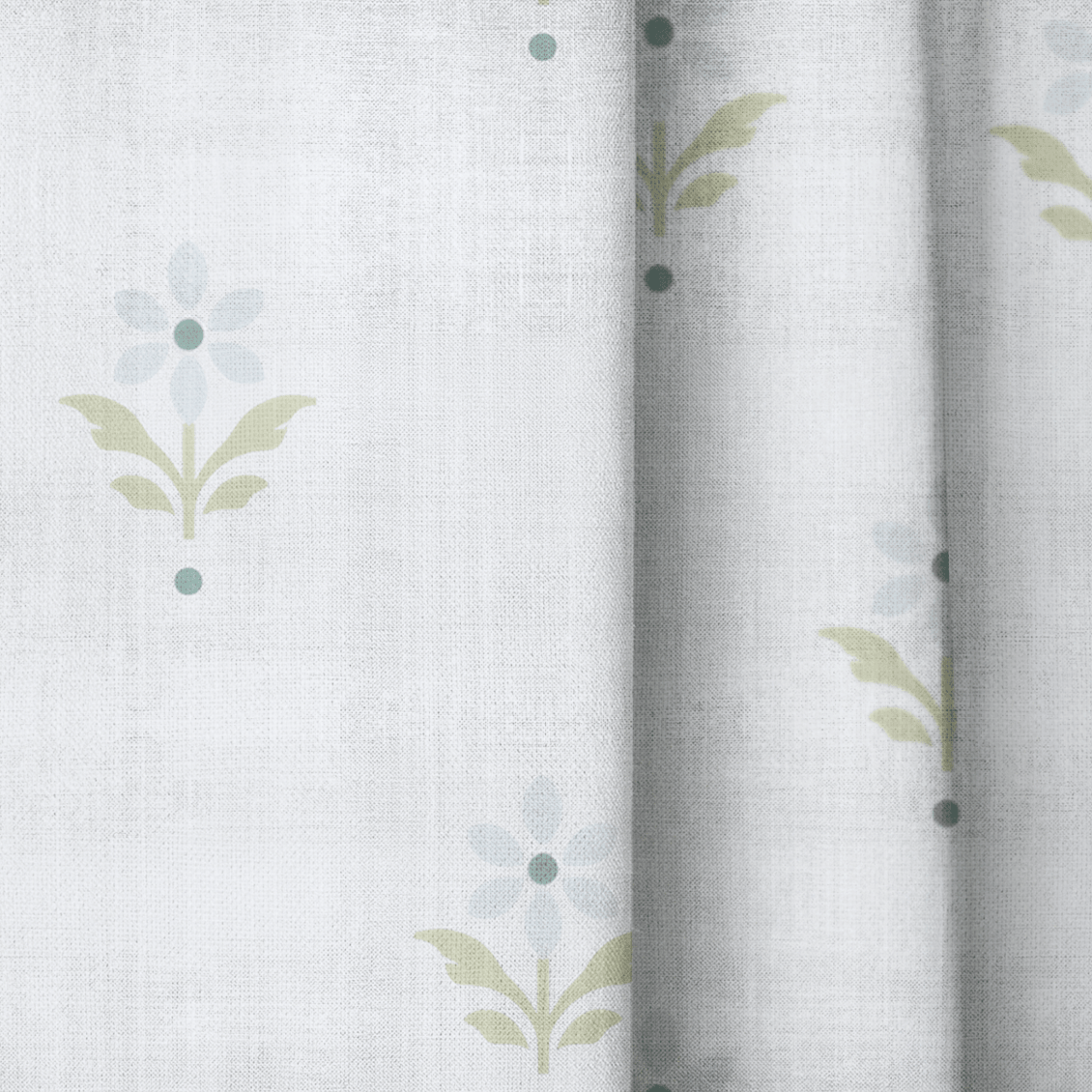 Mint To Be Ivory Block Print - Drapery - Lemon Park