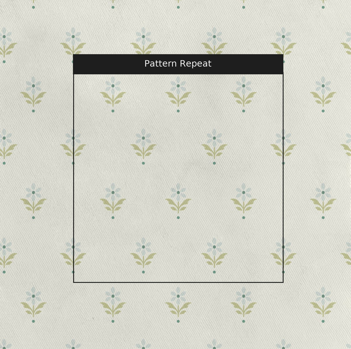 Mint To Be Ivory Block Print - Fabric - Lemon Park