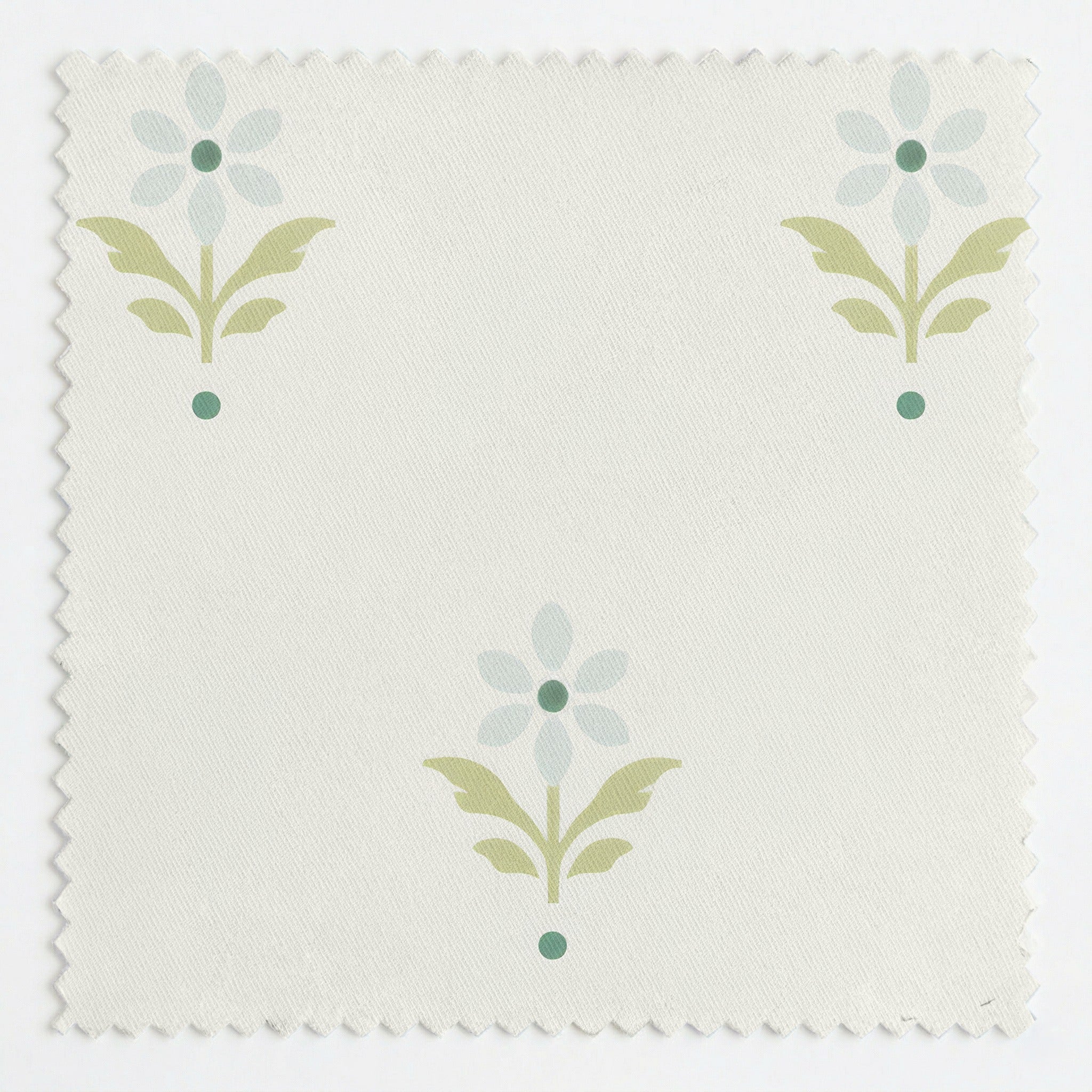 Mint To Be Ivory Block Print - Fabric - Lemon Park