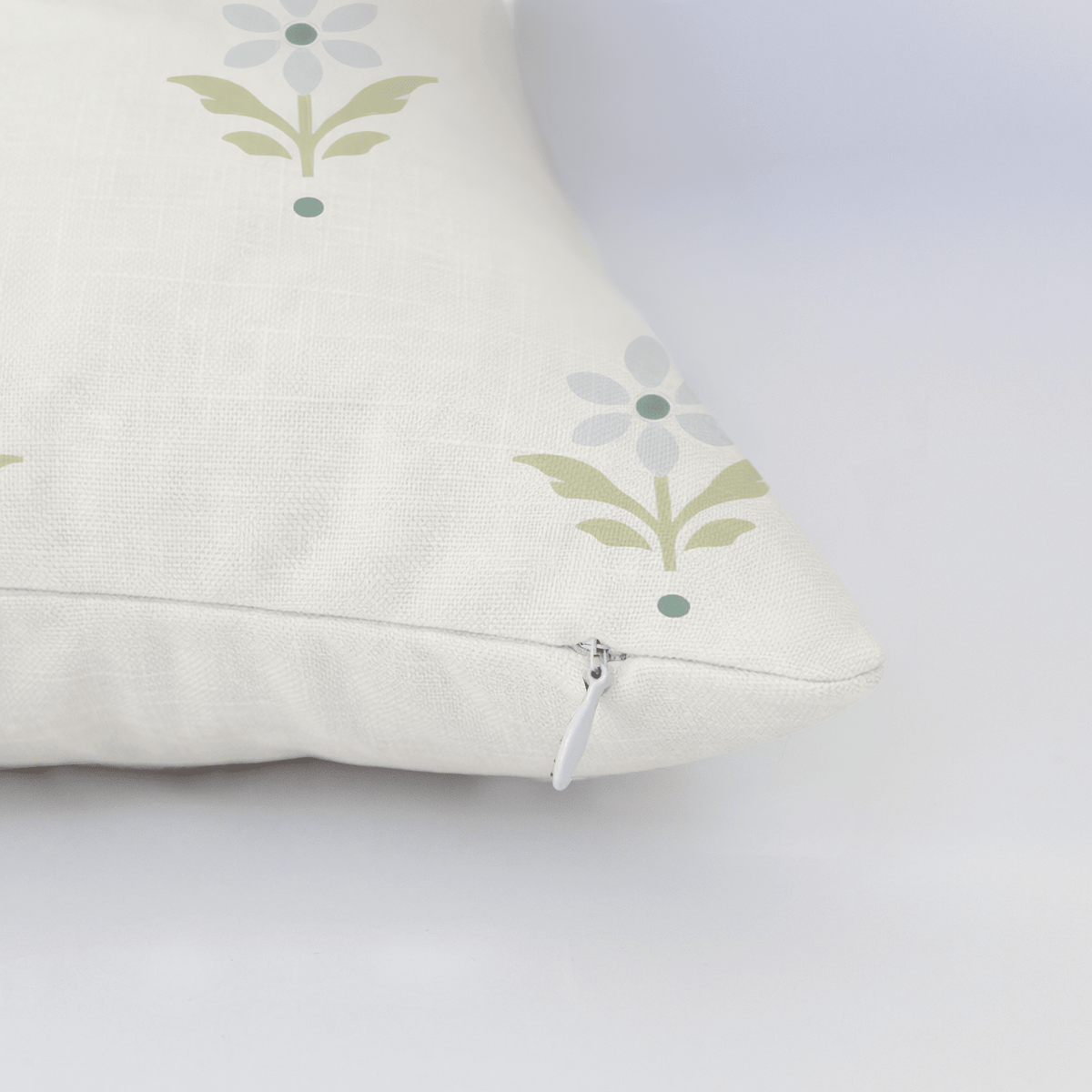 Mint To Be Ivory Block Print Throw Pillow - Lemon Park