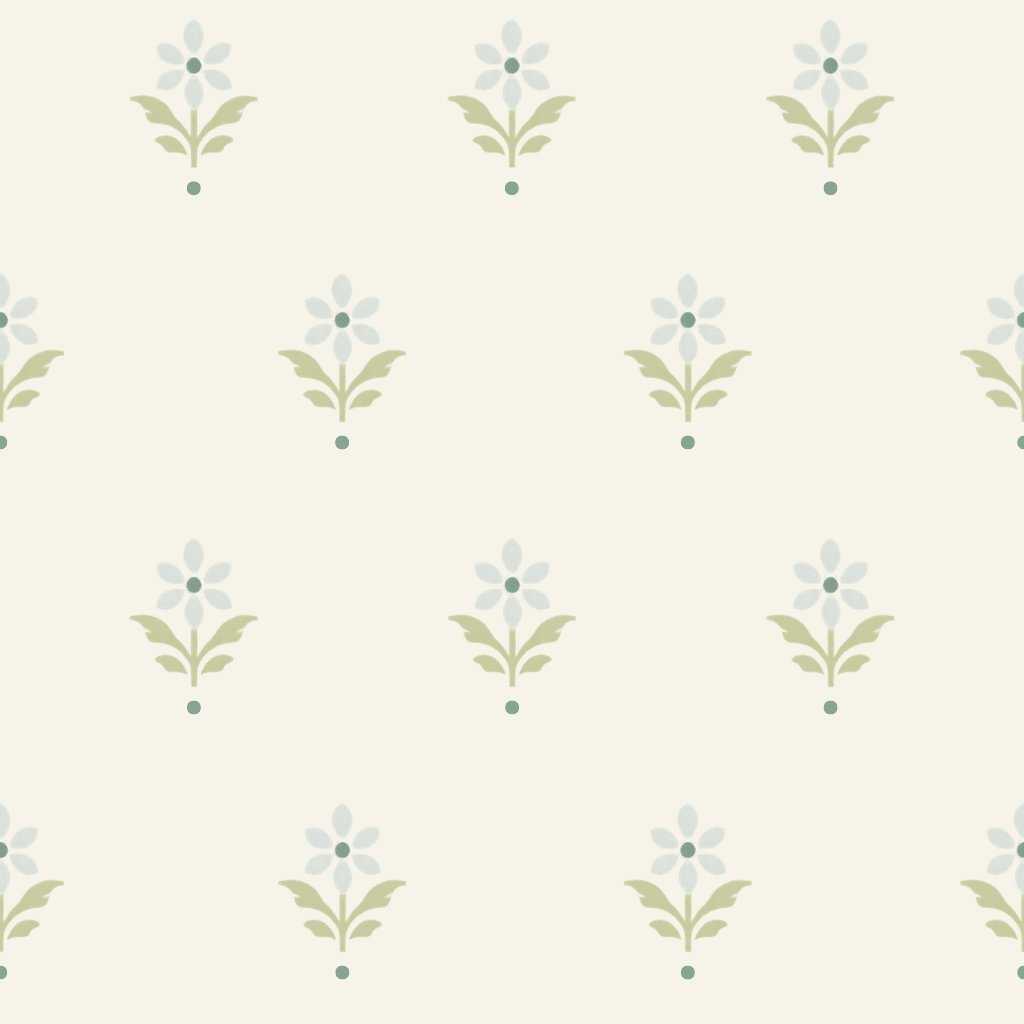 Mint To Be Ivory Block Print Wallpaper - Lemon Park