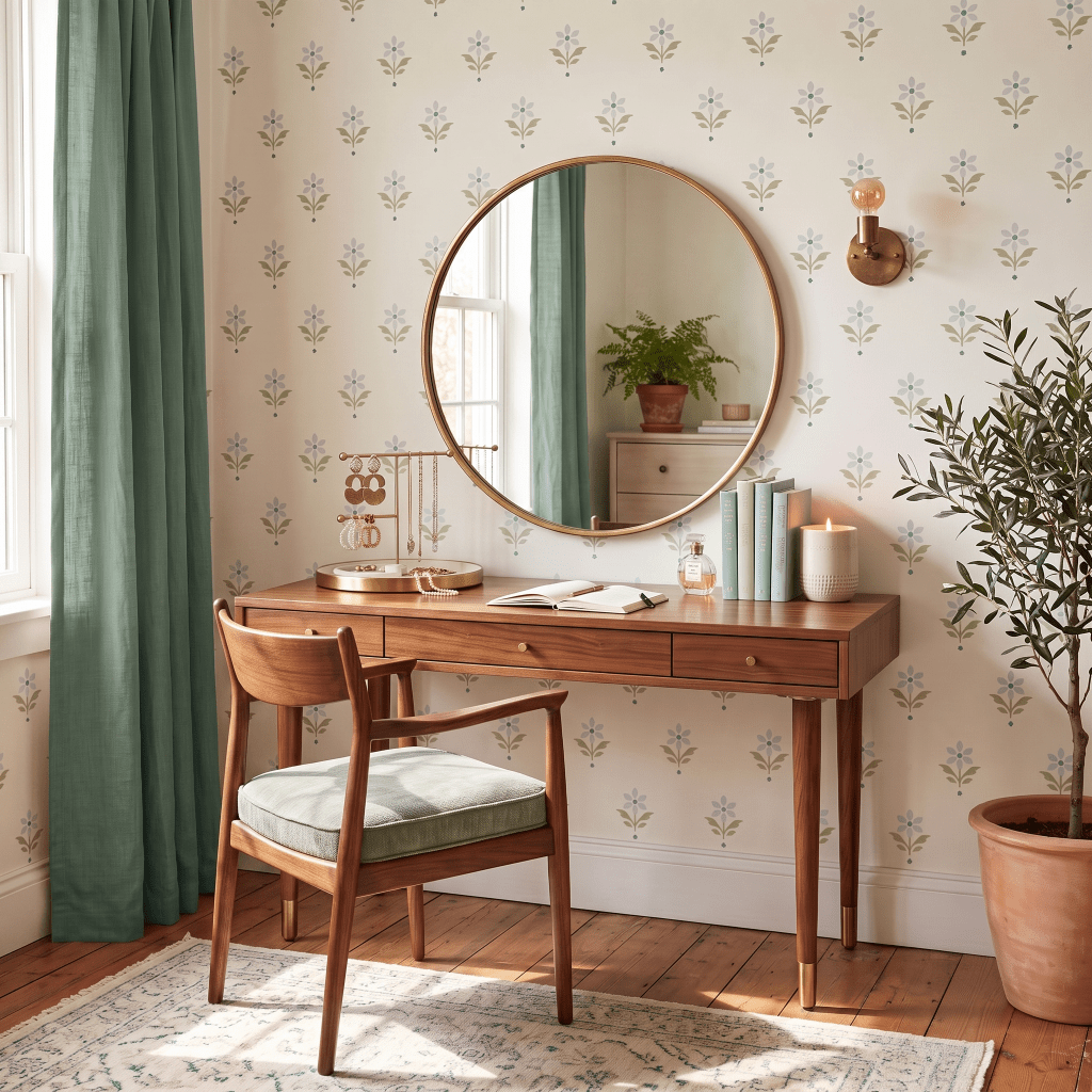 Mint To Be Ivory Block Print Wallpaper - Lemon Park