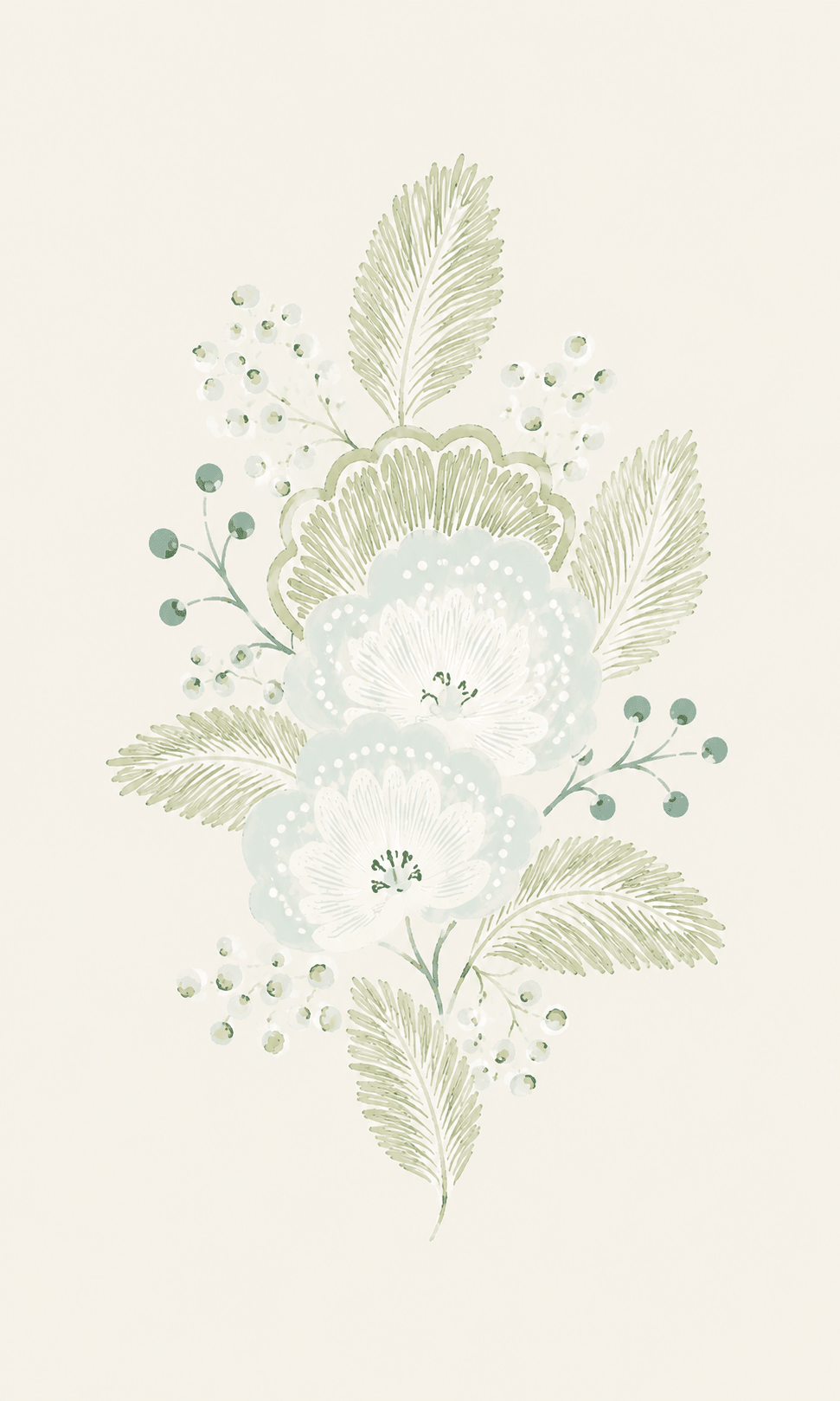 Mint To Be Ivory Botanica - Tapestry - Lemon Park