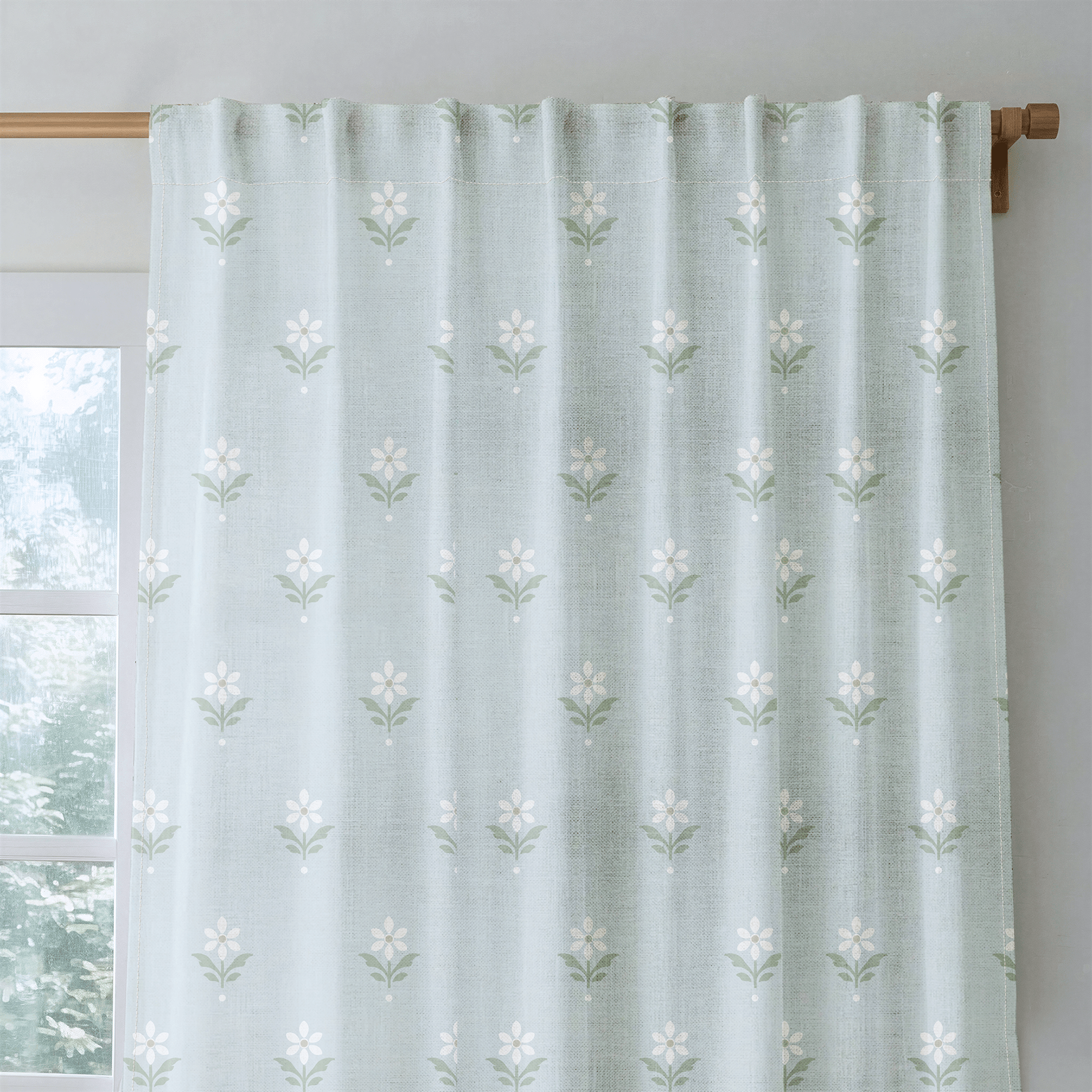 Mint To Be Sage Block Print - Drapery - Lemon Park