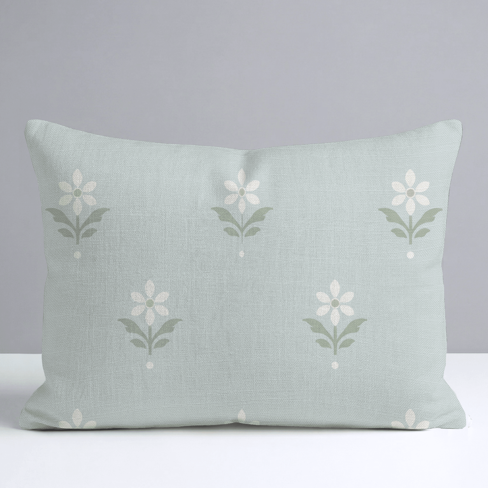 Mint To Be Sage Block Print Throw Pillow - Lemon Park