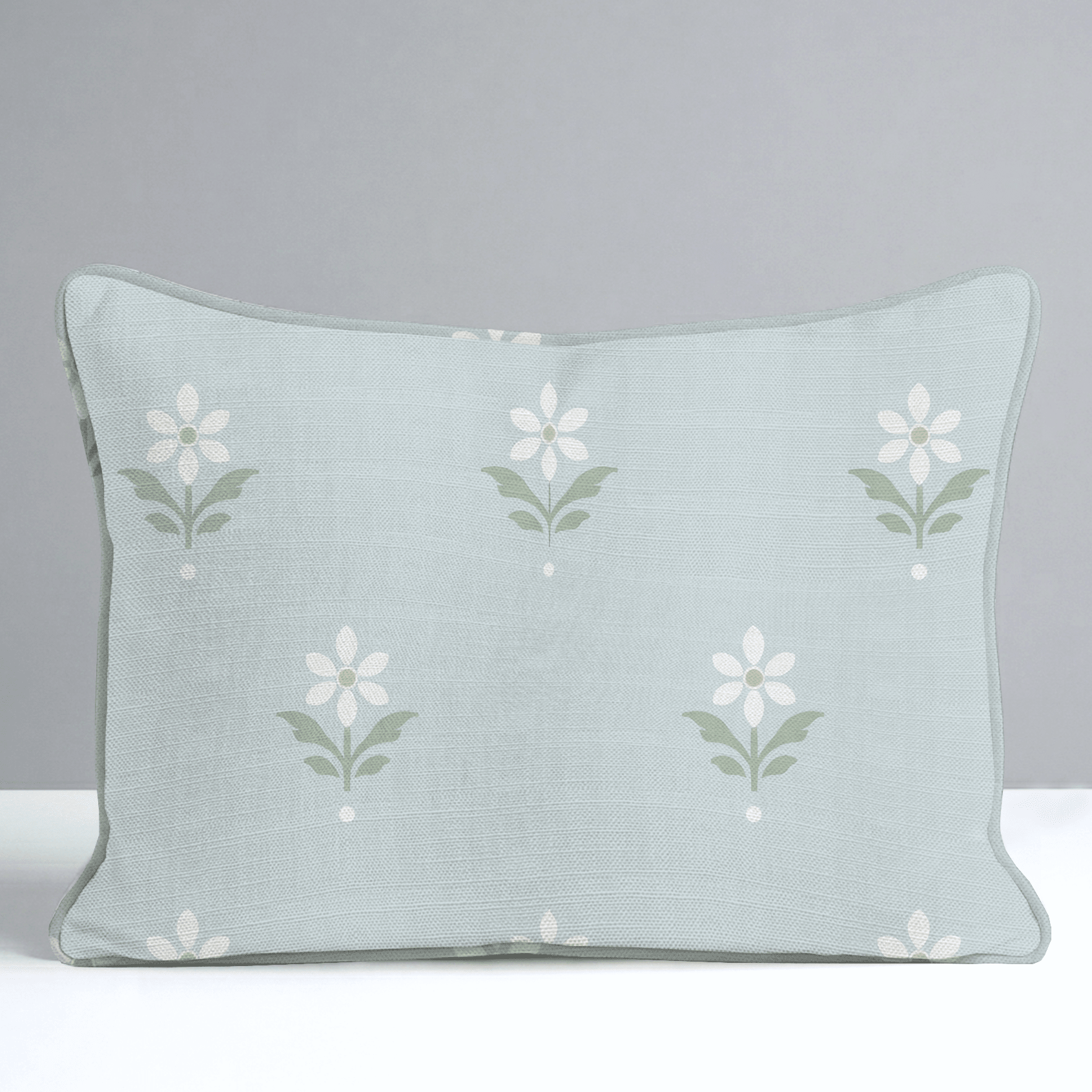 Mint To Be Sage Block Print Throw Pillow - Lemon Park