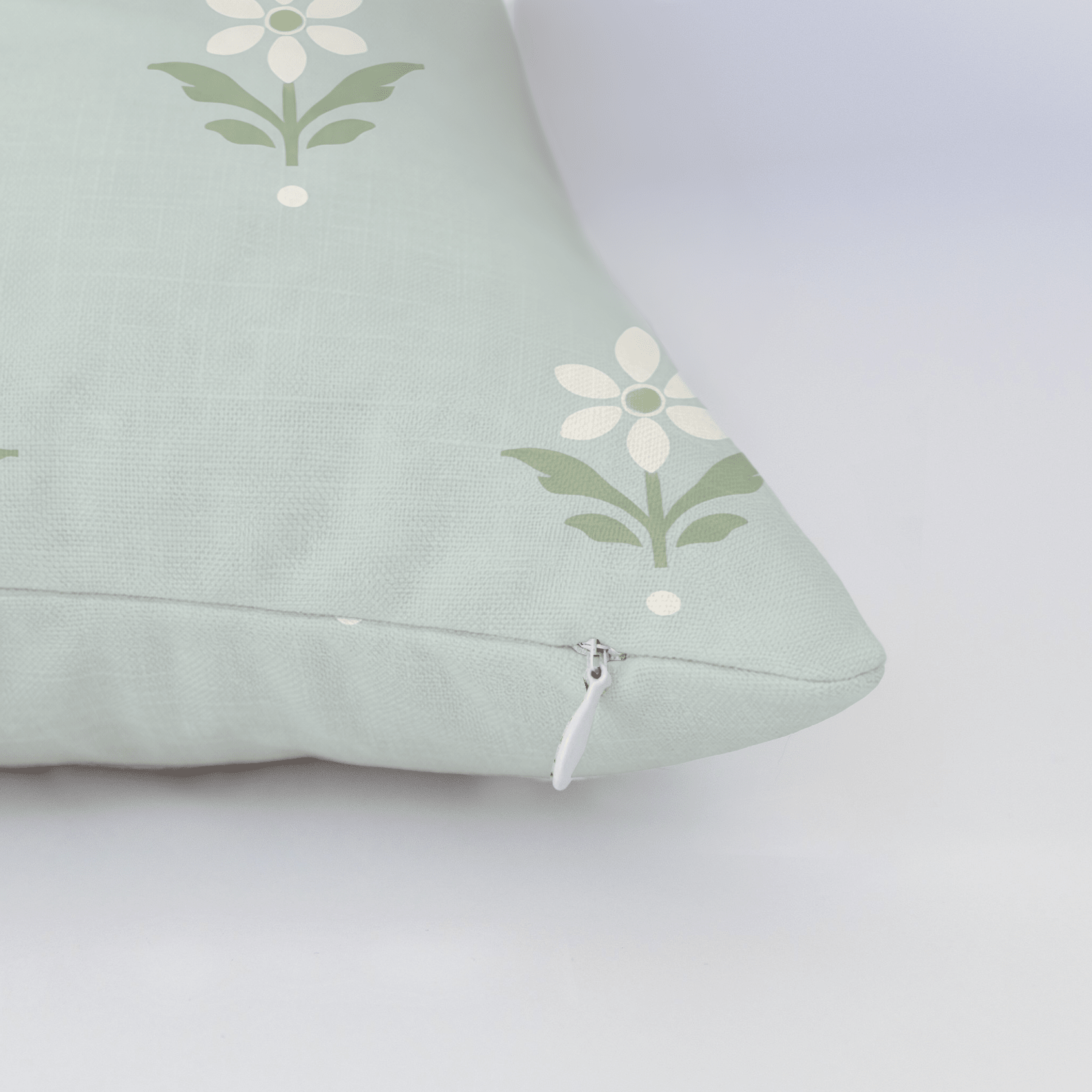 Mint To Be Sage Block Print Throw Pillow - Lemon Park