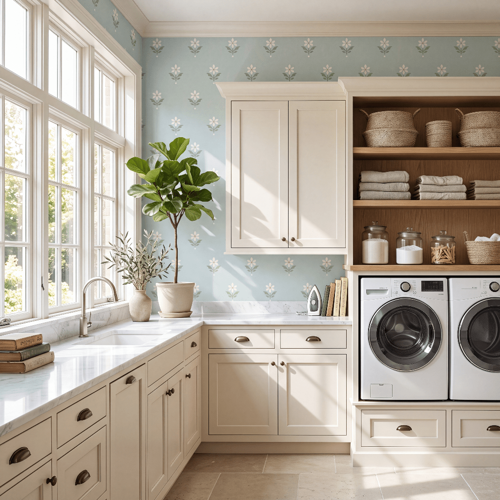 Mint To Be Sage Block Print Wallpaper - Lemon Park