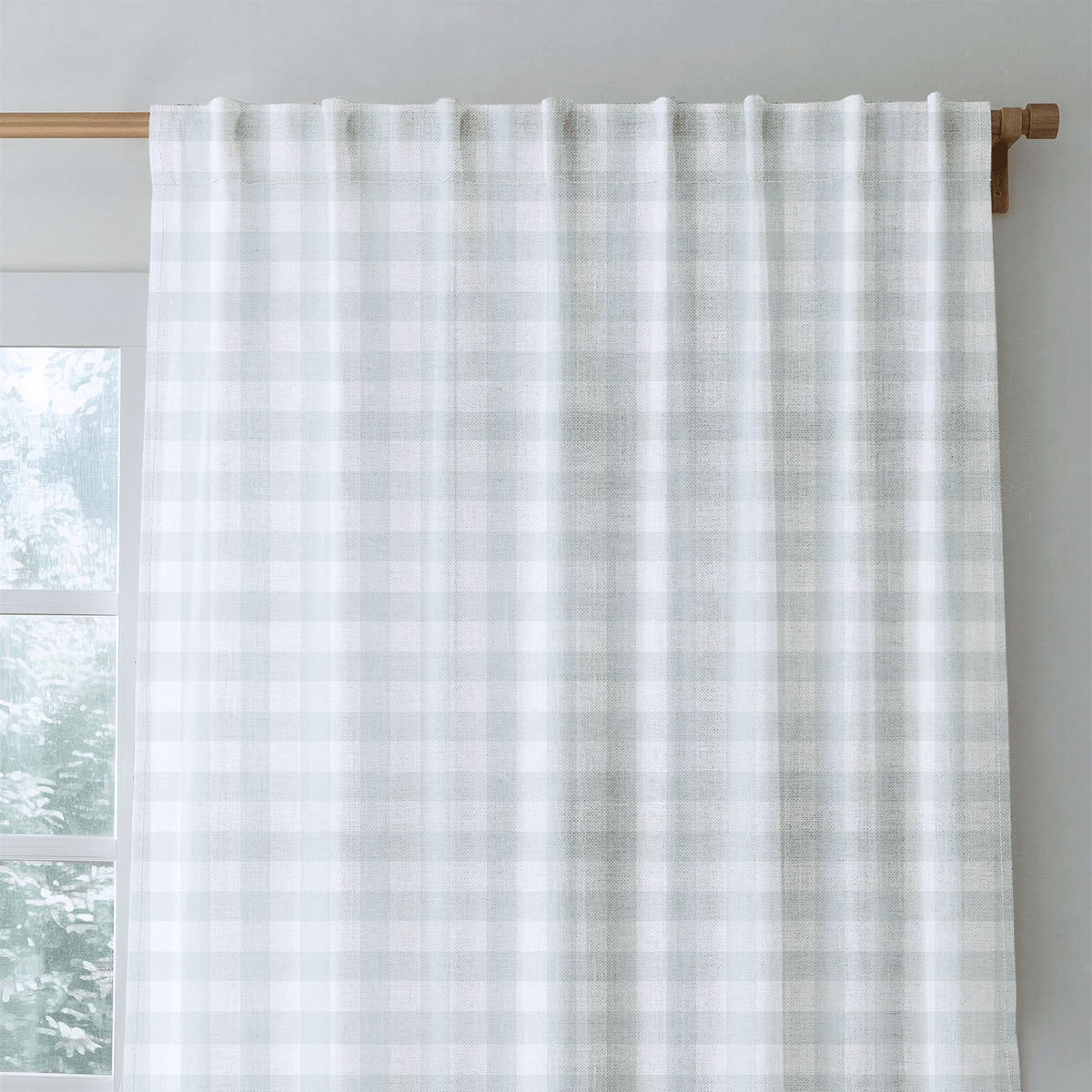 Mint To Be Sage Gingham - Drapery - Lemon Park