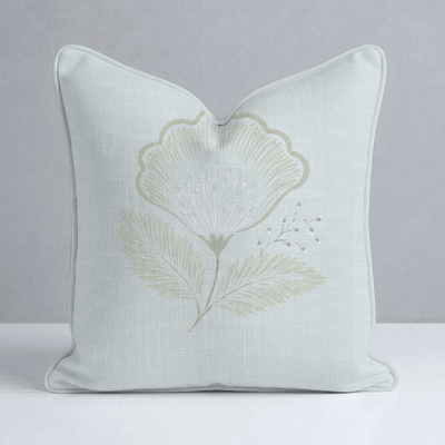 Mint To Be Sage Scalloped Bloom Throw Pillow - Lemon Park