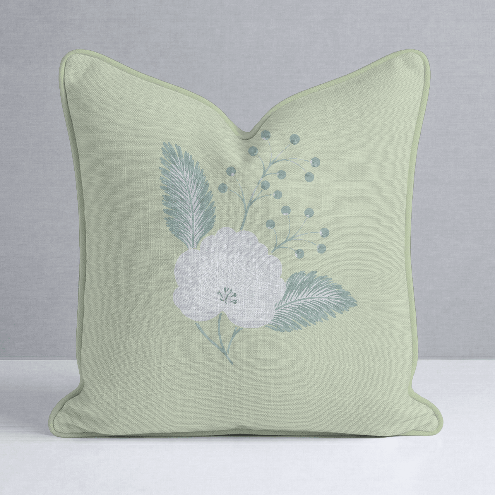 Mint To Be Soft Mint Garden Whisper Throw Pillow - Lemon Park