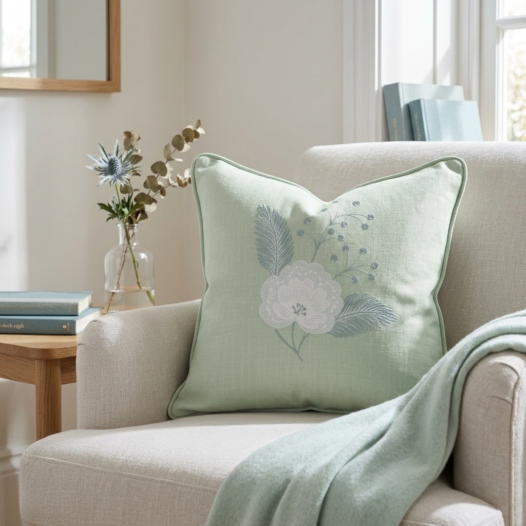Mint To Be Soft Mint Garden Whisper Throw Pillow - Lemon Park