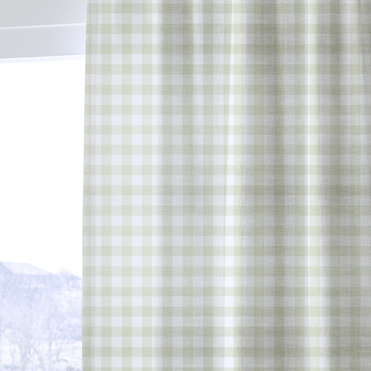 Mint To Be Soft Mint Gingham - Drapery - Lemon Park