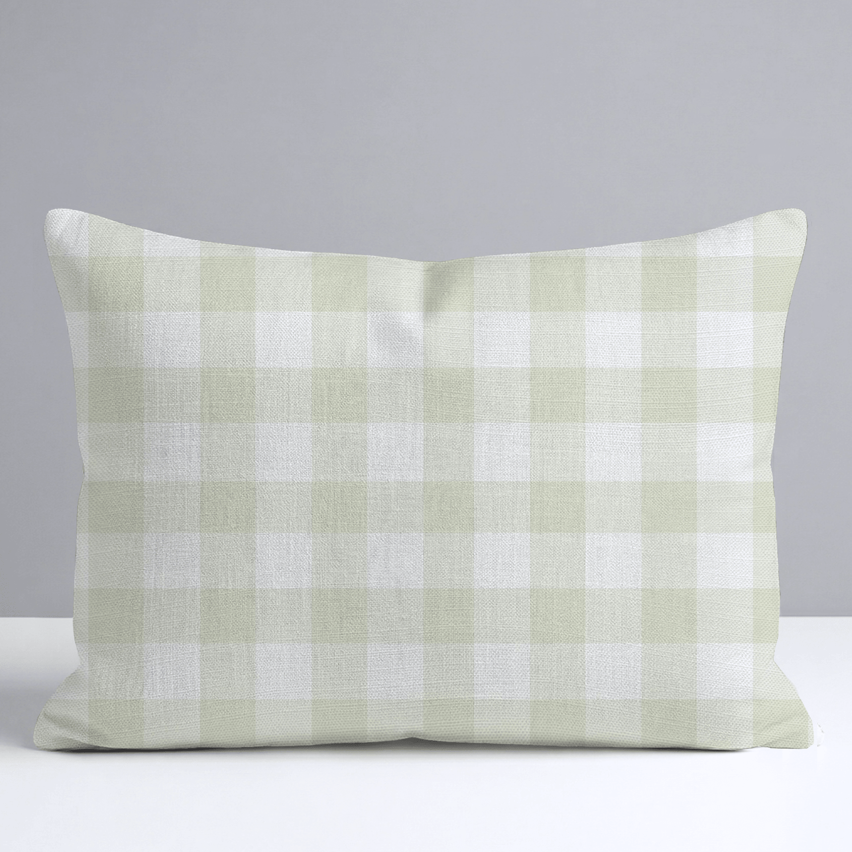 Mint To Be Soft Mint Gingham Throw Pillow - Lemon Park