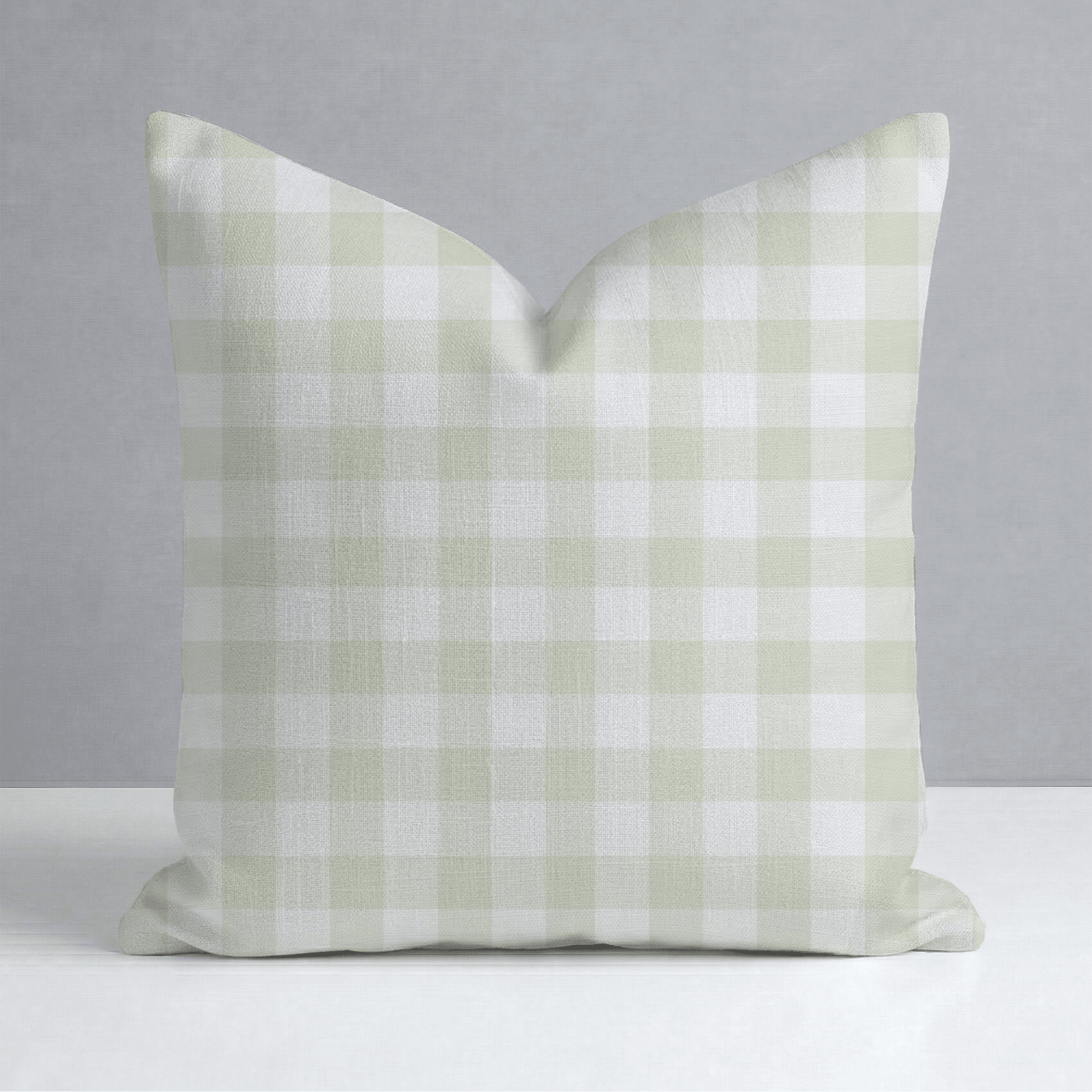 Mint To Be Soft Mint Gingham Throw Pillow - Lemon Park