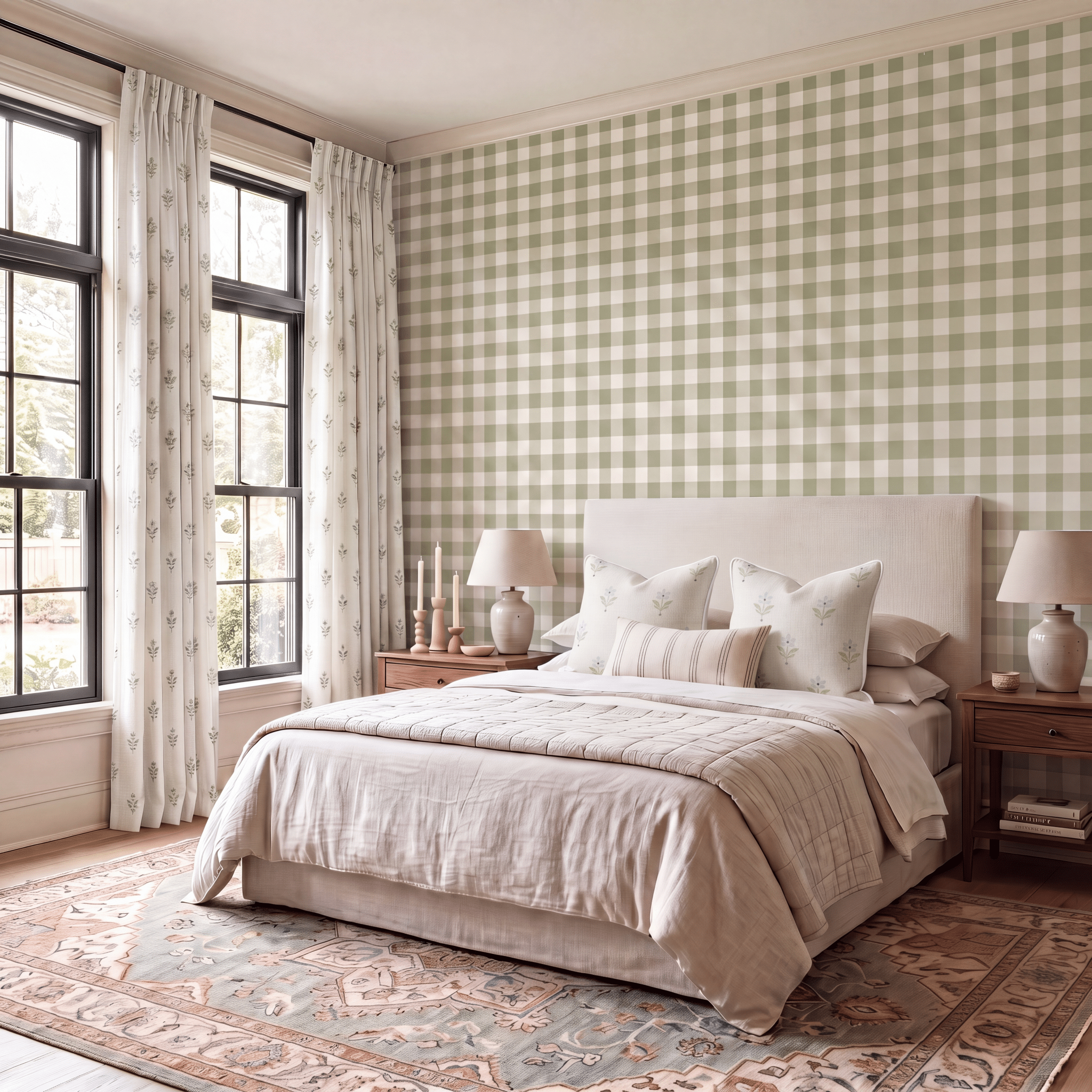 Mint To Be Soft Mint Gingham Wallpaper - Lemon Park