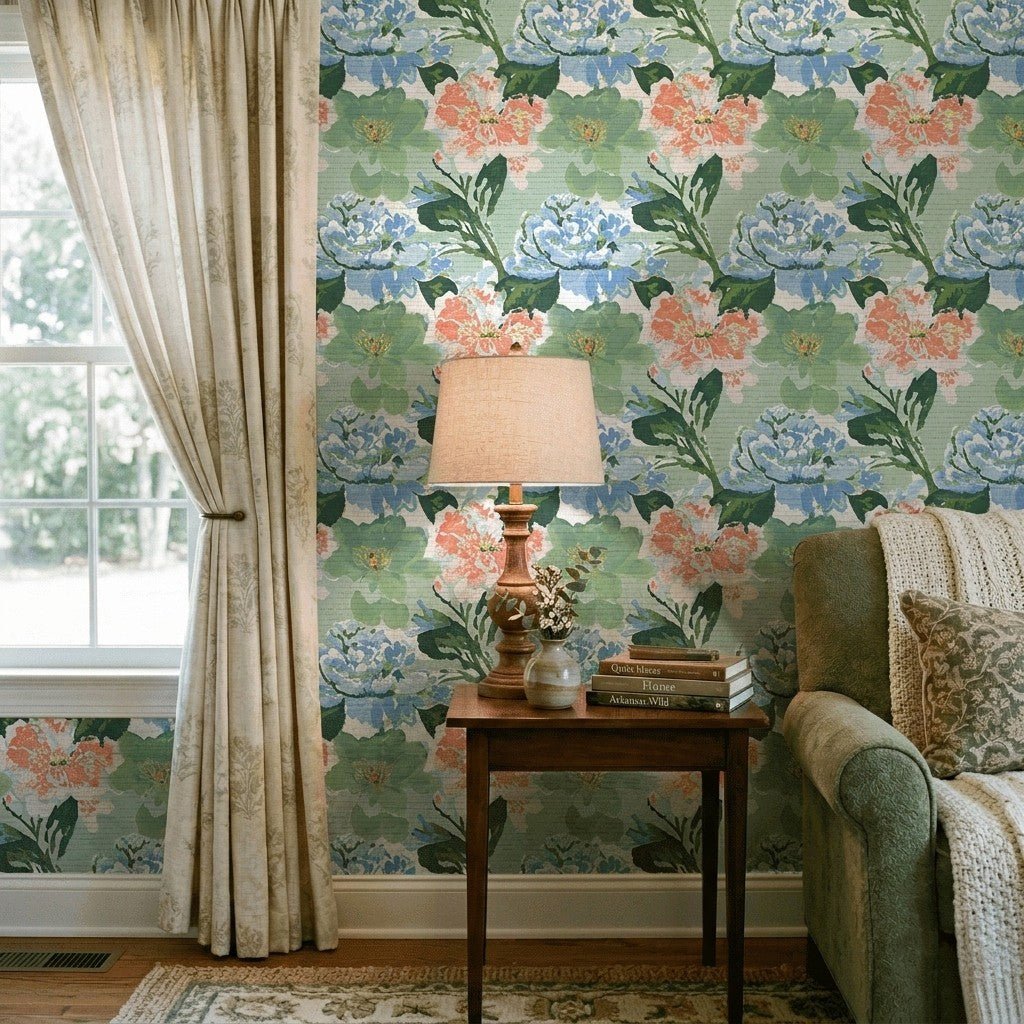 Mirabelle Faux Grasscloth Wallpaper - Lemon Park
