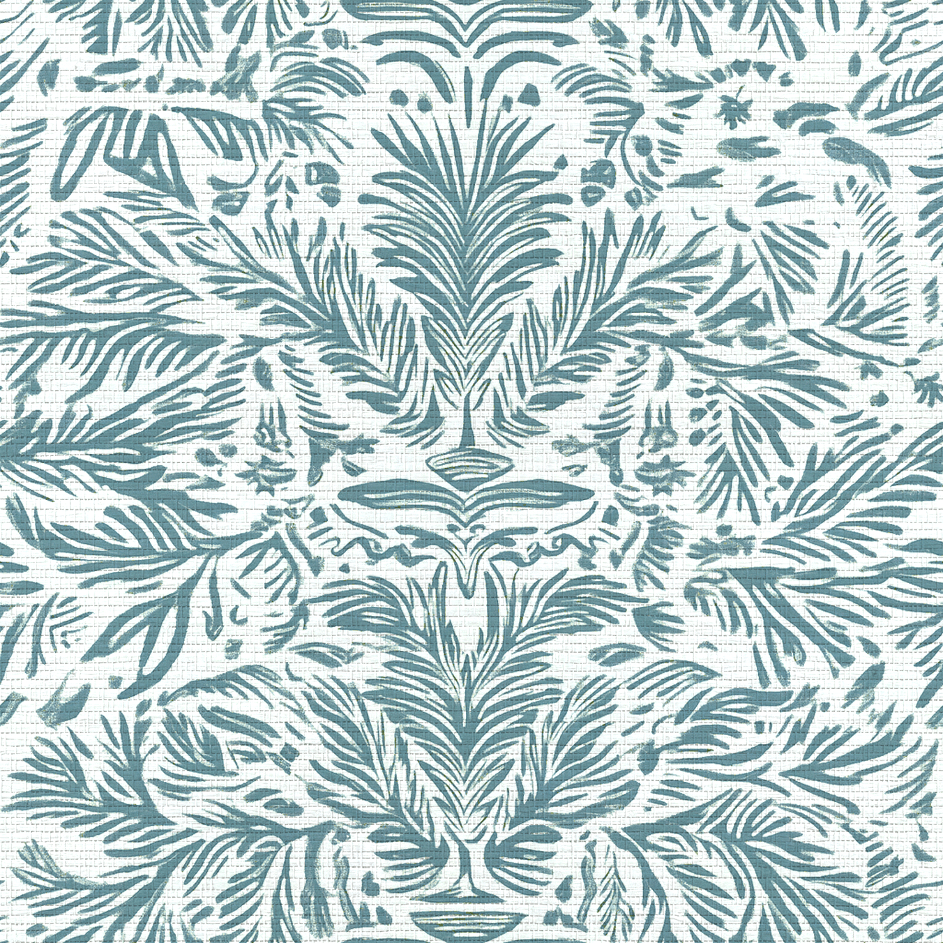 Miss Magnolia Blue Faux Grasscloth Wallpaper - Lemon Park