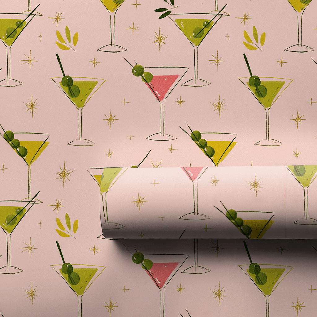 Mistletoe Martini - Wrapping Paper - Lemon Park