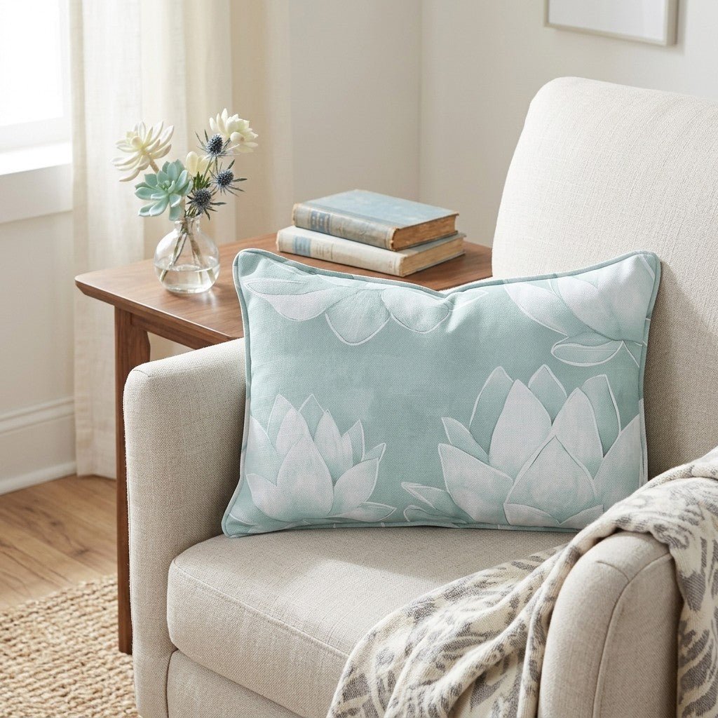 Misty Bloom Throw Pillow - Lemon Park