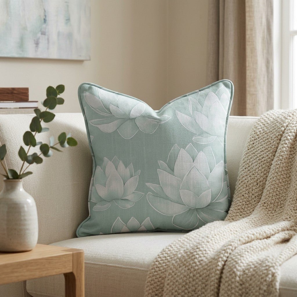 Misty Bloom Throw Pillow - Lemon Park