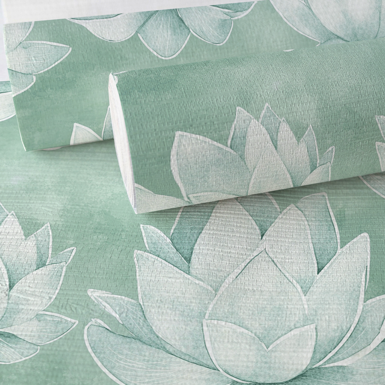 Misty Bloom Faux Grasscloth Wallpaper