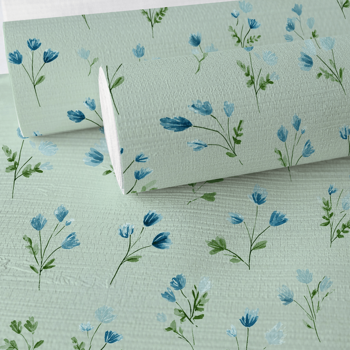 Misty Flora Faux Grasscloth Wallpaper - Lemon Park