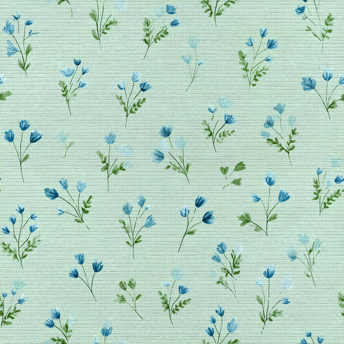 Misty Flora Faux Grasscloth Wallpaper
